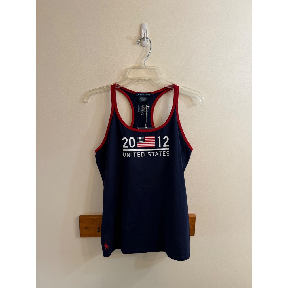 Ralph Lauren 2012 Olympics Tank Top Womens L Cotton Team USA Navy NWT Deadstock